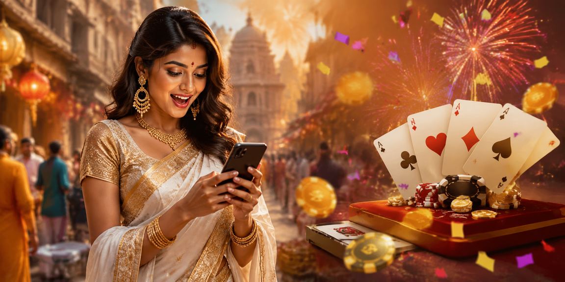 Players enjoying a lively online Rummy game in colorful traditional sarees
